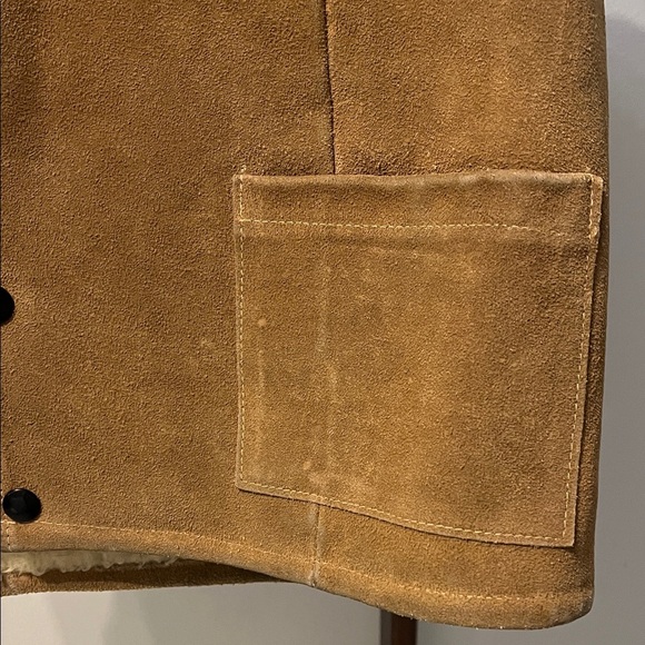 Vintage Leather Vest size medium Sherpa Lined 4 Button Jo O Kay Size M - Picture 4 of 14